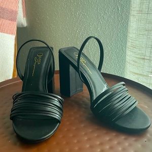 4 pairs of black heels. Different styles. All super comfy.